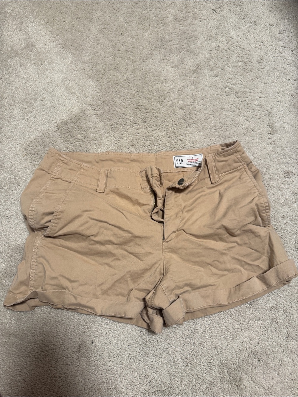 GAP Women's Tan Cotton Roll-Cuff Shorts
